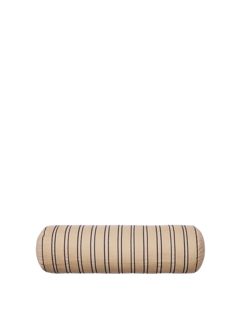 Twill Bolster Cushion - Cashmere/Black