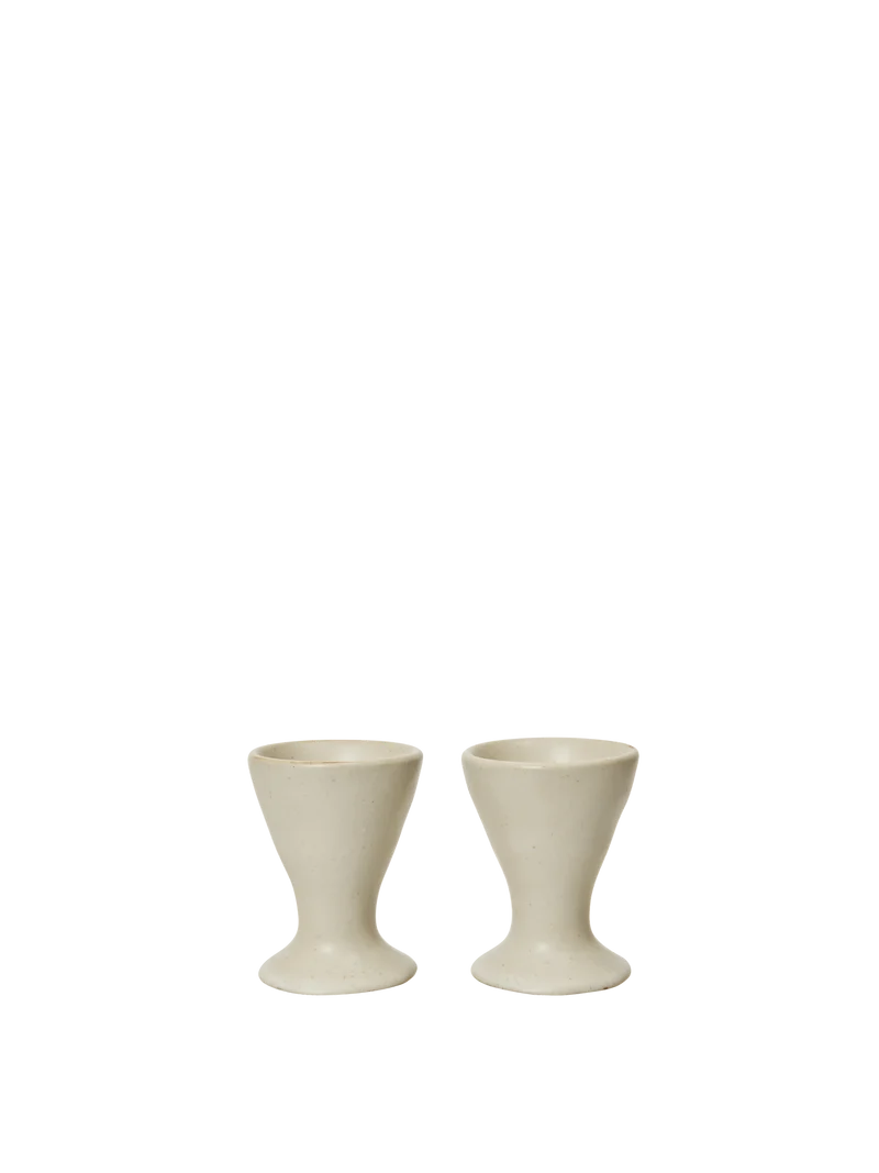 Flow Egg Cups - Set of 2 - Off-White Speckle