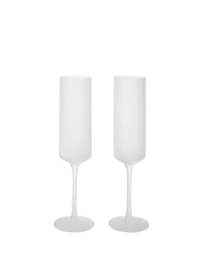 Ripple Champagne Flutes - Set of 2 - Frosted