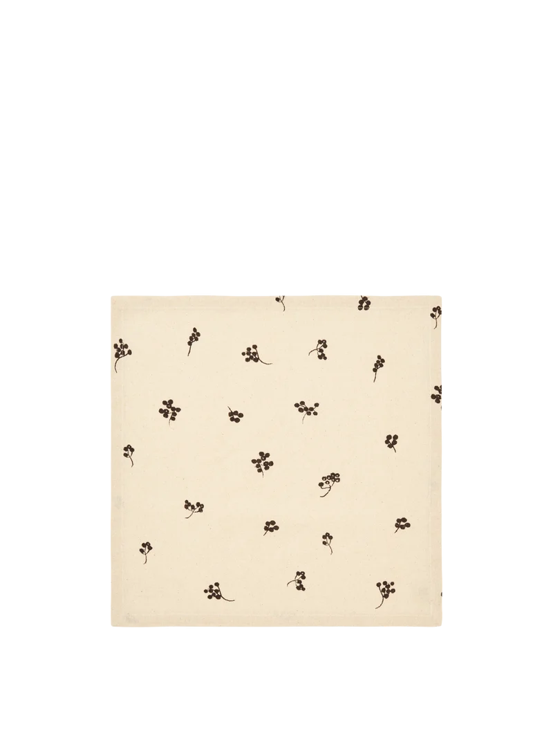 Baies Napkins - Set of 4 - Natural/Dark Chocolate