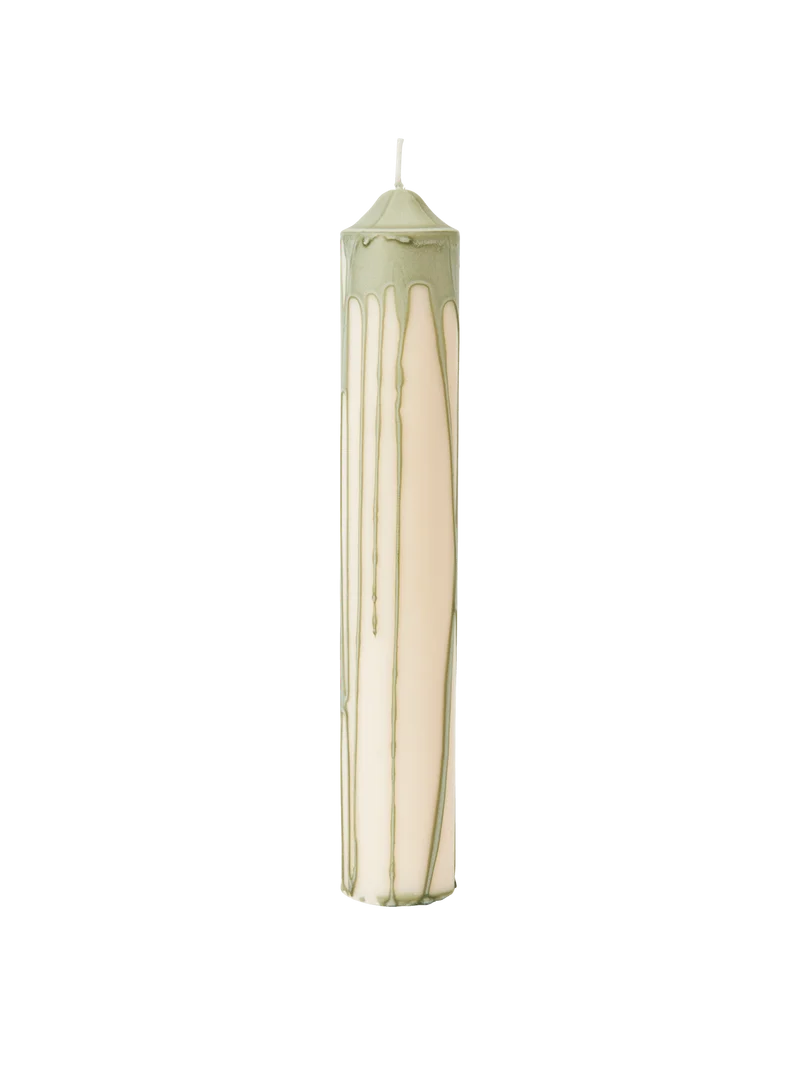 Dryp Pillar Candle - Large - Tea Green