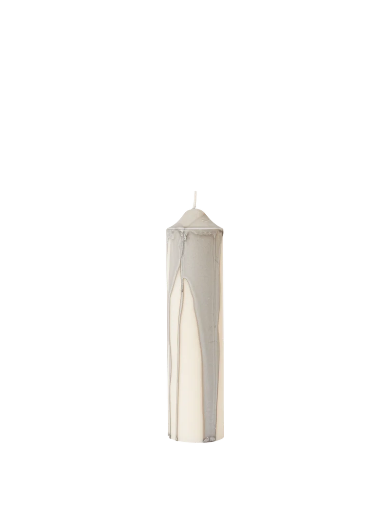 Dryp Pillar Candle - Small - Warm Grey
