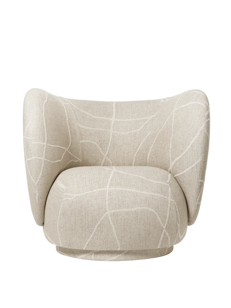 Rico Lounge Chair - Swivel - Can Lis - Sand/Off-White