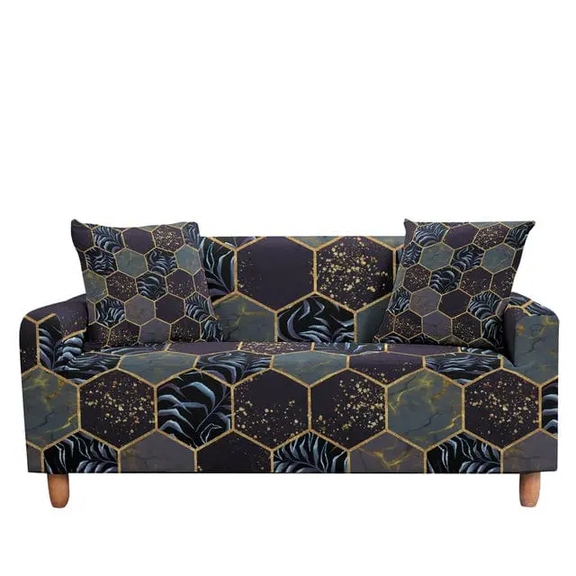 Housse canapé extensible motif alvéole ALVEOLA