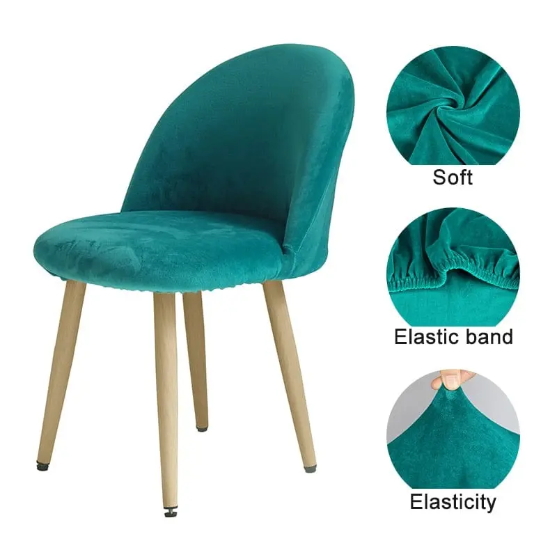 Housse chaise scandinave, au style bec de canard en velours BACKSCAN
