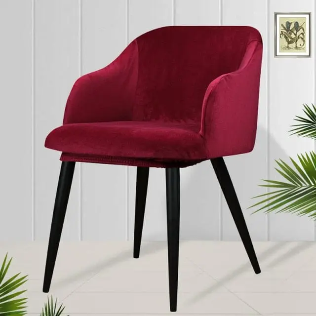 Housse pour fauteuil scandinave en velours WINGBACK