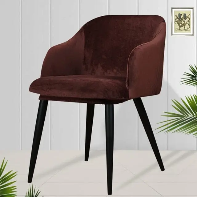 Housse pour fauteuil scandinave en velours WINGBACK