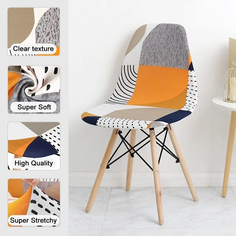 SCANPLAID - Housse chaise scandinave imprimée coquille