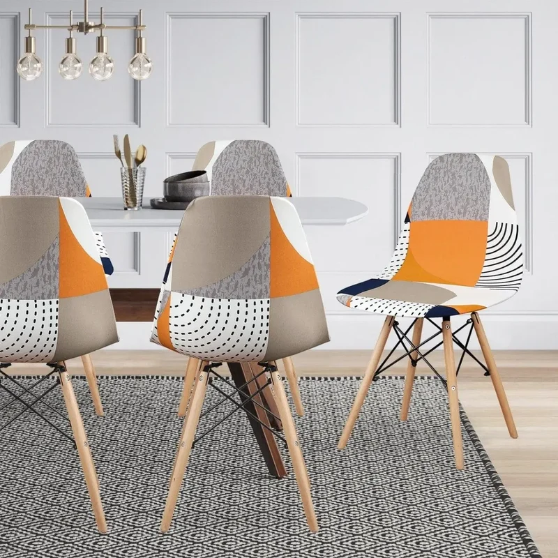 SCANPLAID - Housse chaise scandinave imprimée coquille