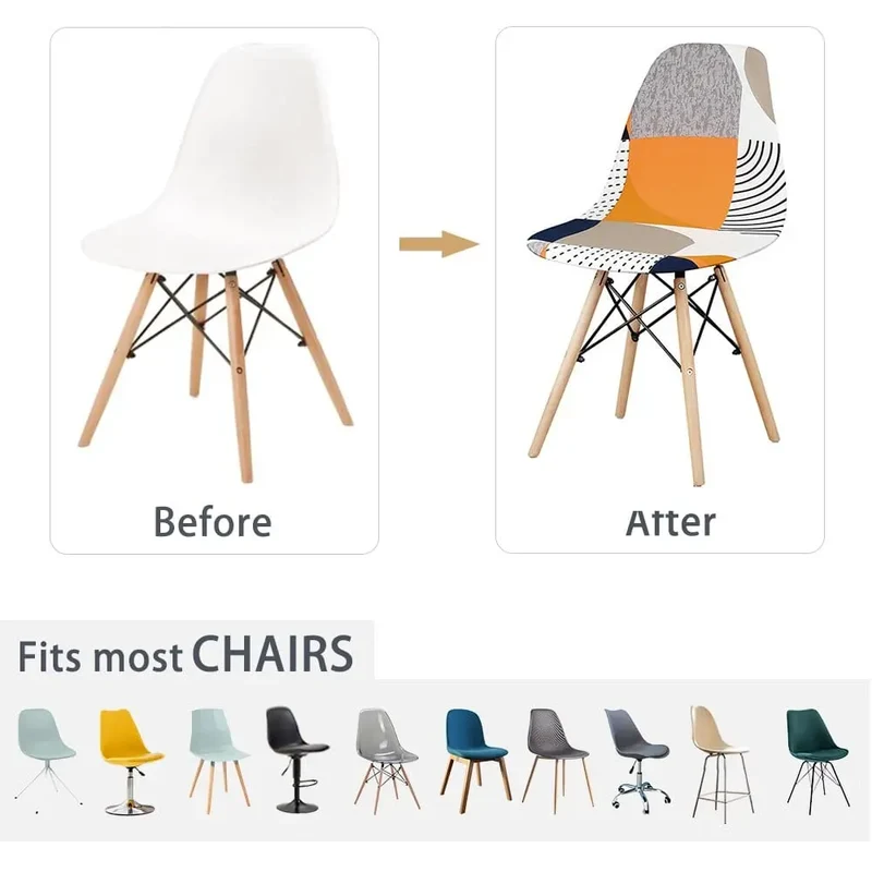 SCANPLAID - Housse chaise scandinave imprimée coquille