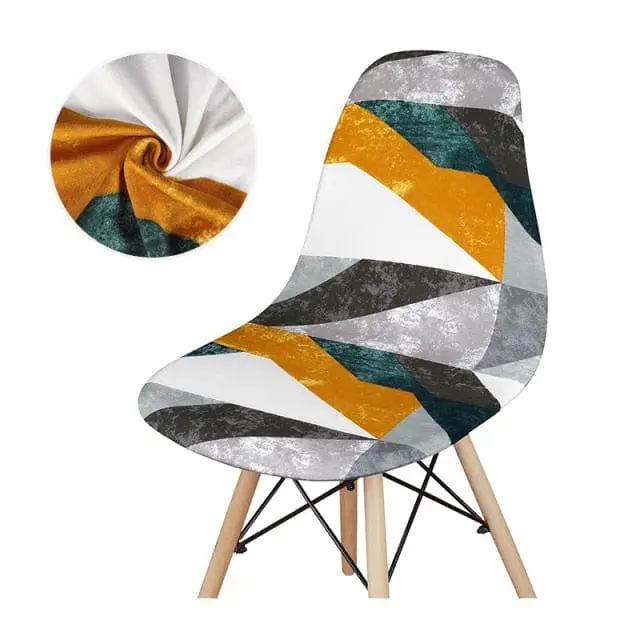 SCANPLAID - Housse chaise scandinave imprimée coquille