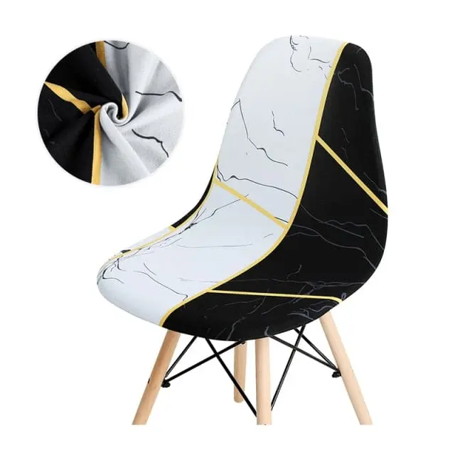 SCANPLAID - Housse chaise scandinave imprimée coquille