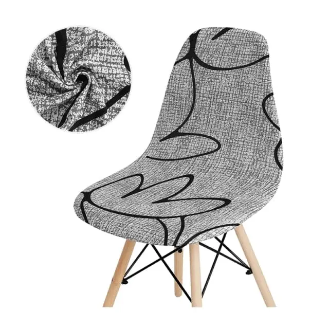 SCANPLAID - Housse chaise scandinave imprimée coquille