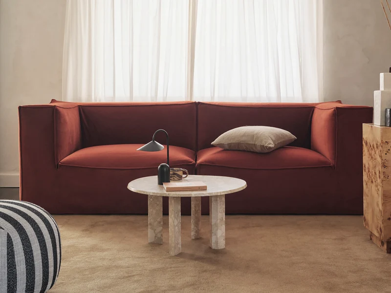 Catena Sofa Armrest Left S400 - Rich Velvet - Rust