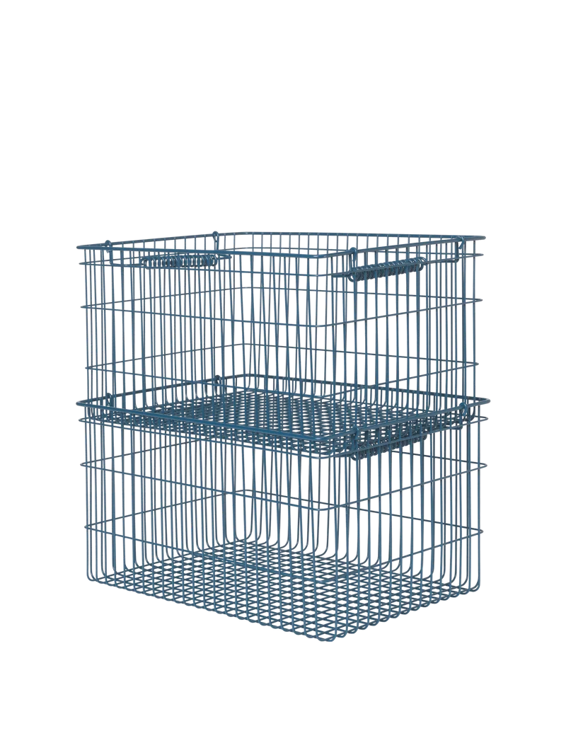 Cala Stackable Baskets - Set of 2 - Dark Blue