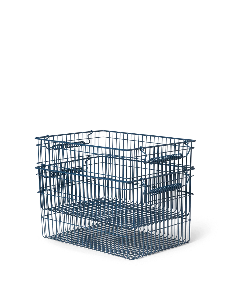 Cala Stackable Baskets - Set of 2 - Dark Blue