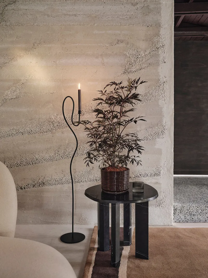 Valse Floor Candle Holder - Black