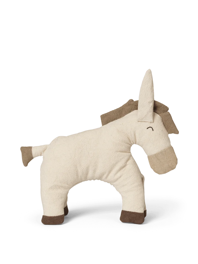 Donkey Soft Toy - Undyed/Dark Sand