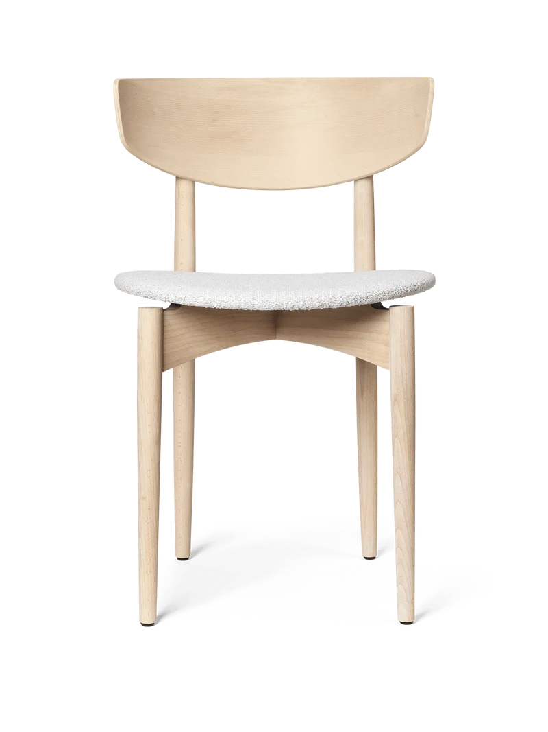 Herman Dining Chair - Upholstered Seat - Soft Bouclé - White Beech/Off-White/Sand