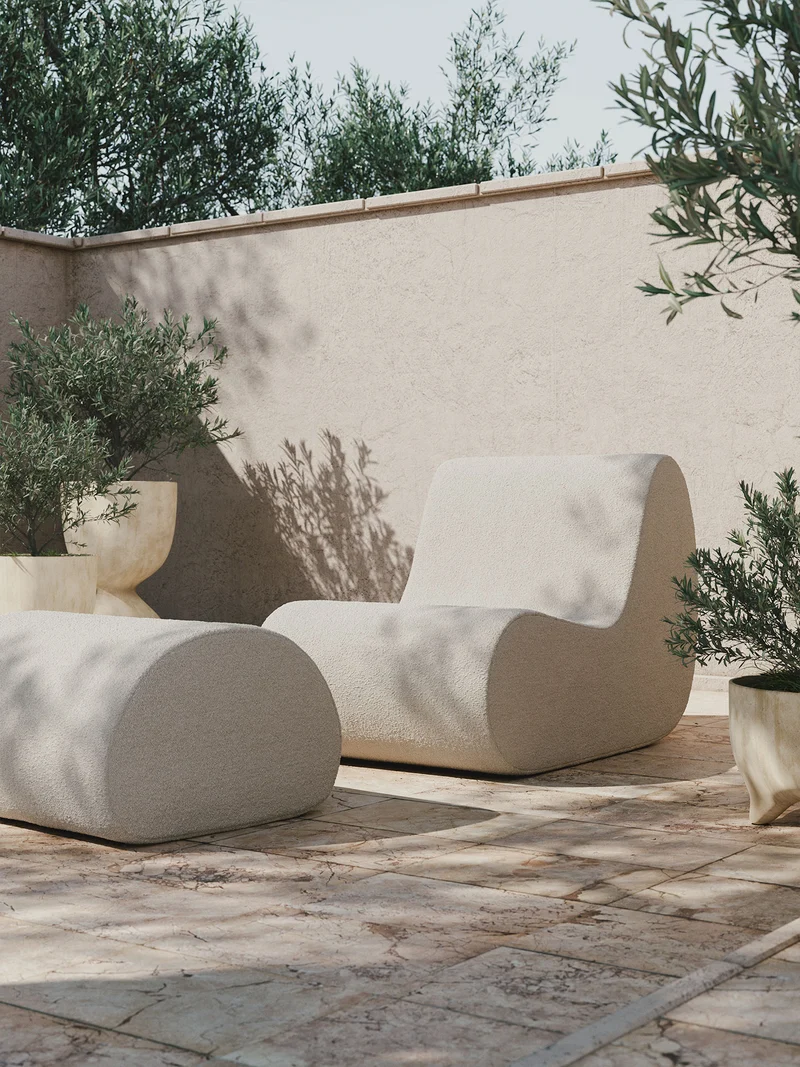 Rouli Pouf - Pure Bouclé - Off-white