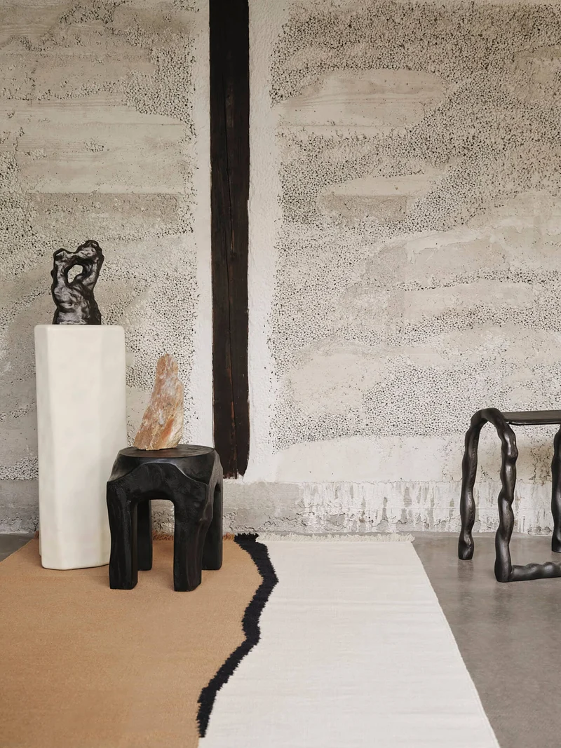 Soil Kelim Rug - Dark Sand/Off-white