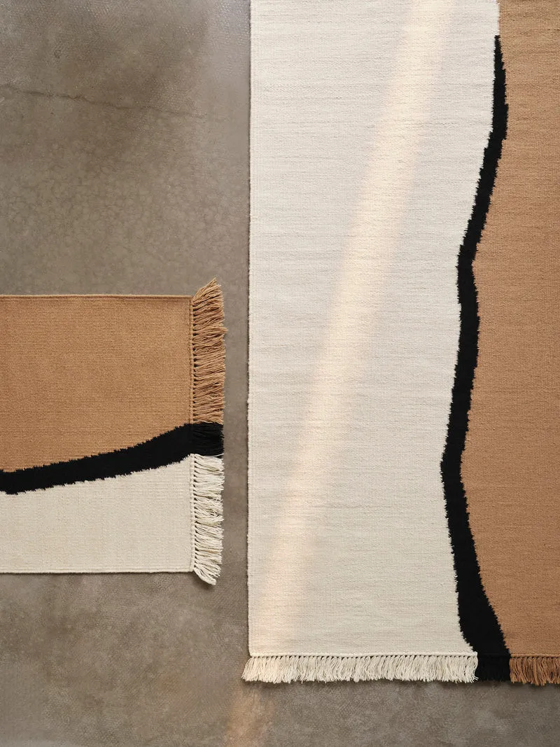 Soil Kelim Rug - Dark Sand/Off-white