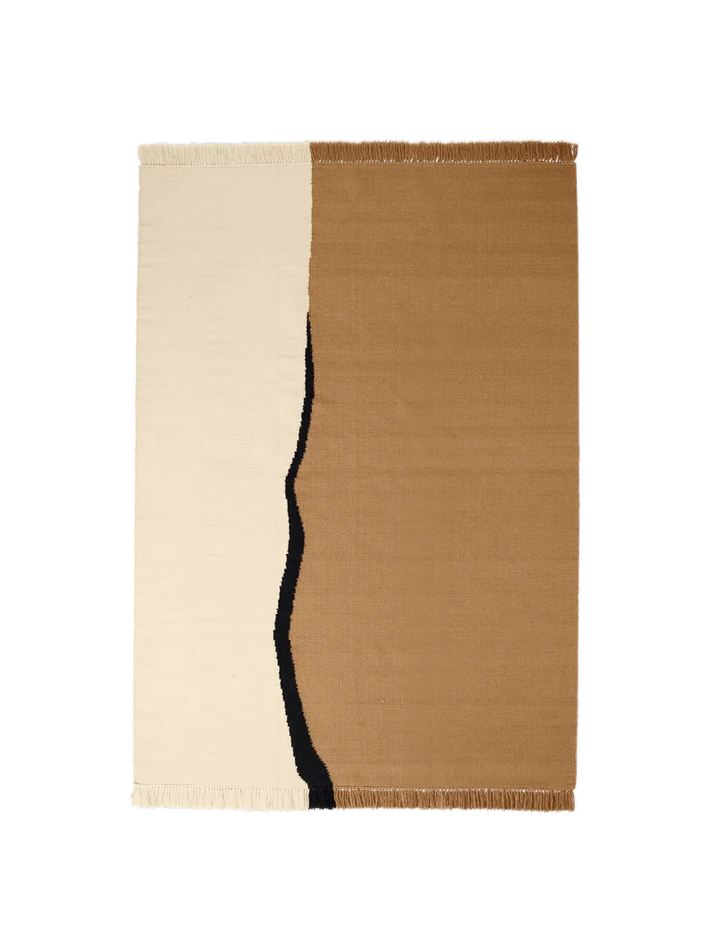 Soil Kelim Rug - Dark Sand/Off-white
