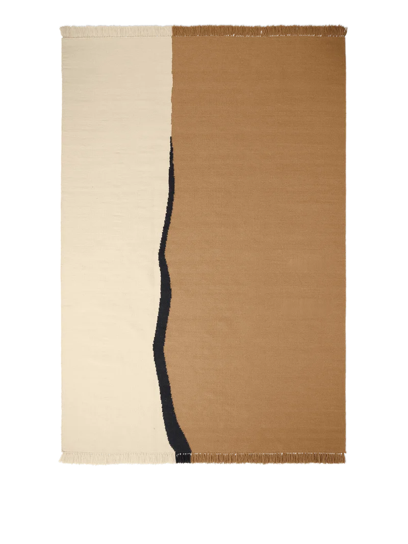 Soil Kelim Rug - Dark Sand/Off-white