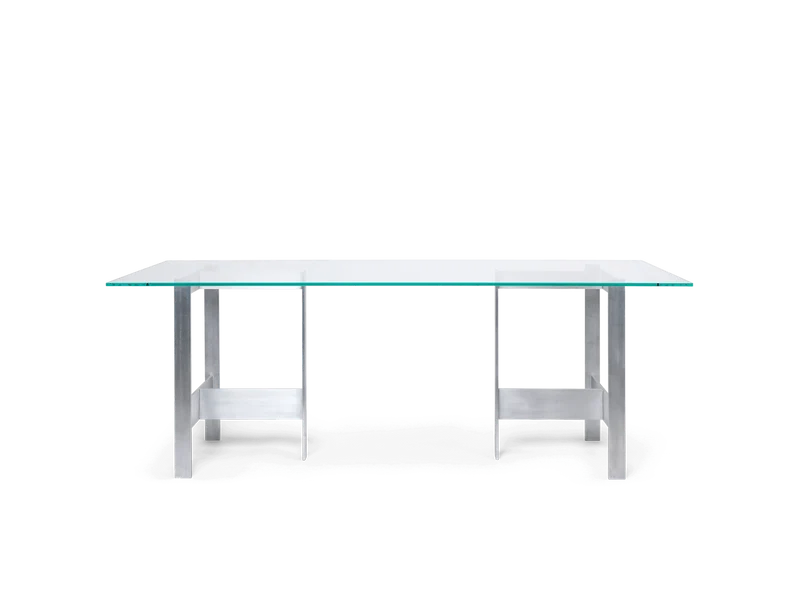 Lager Dining Table - 200 x 90 - Glass/Aluminium