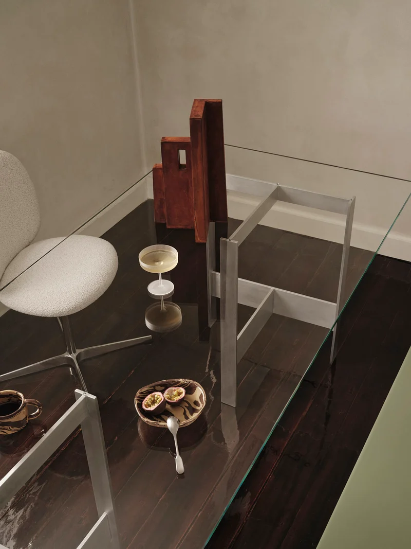 Lager Dining Table - 200 x 90 - Glass/Aluminium