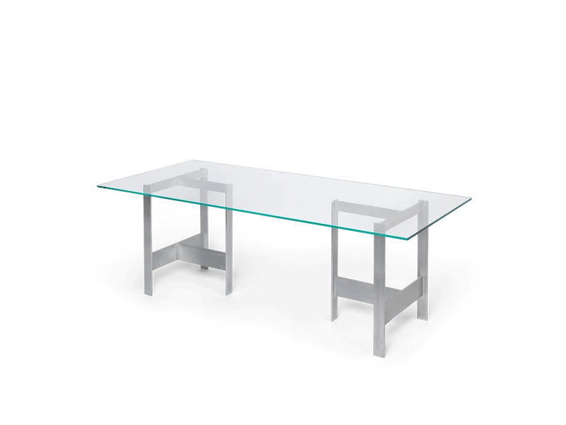 Lager Dining Table - 200 x 90 - Glass/Aluminium