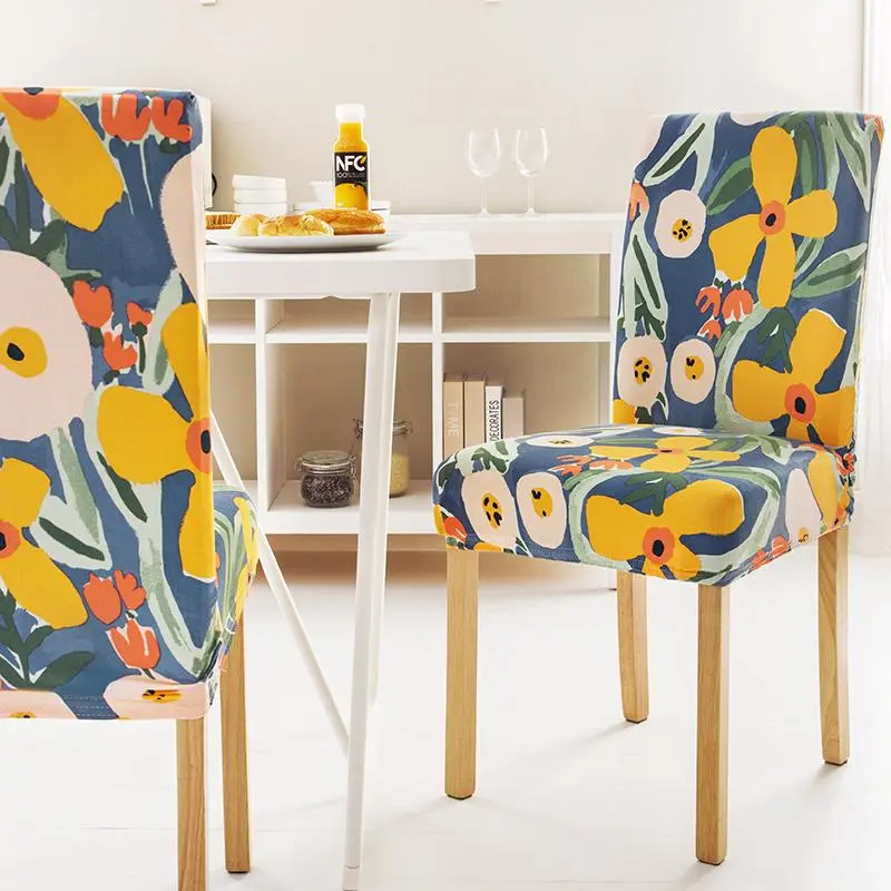 Housse de chaise imprimée douce en soie de lait