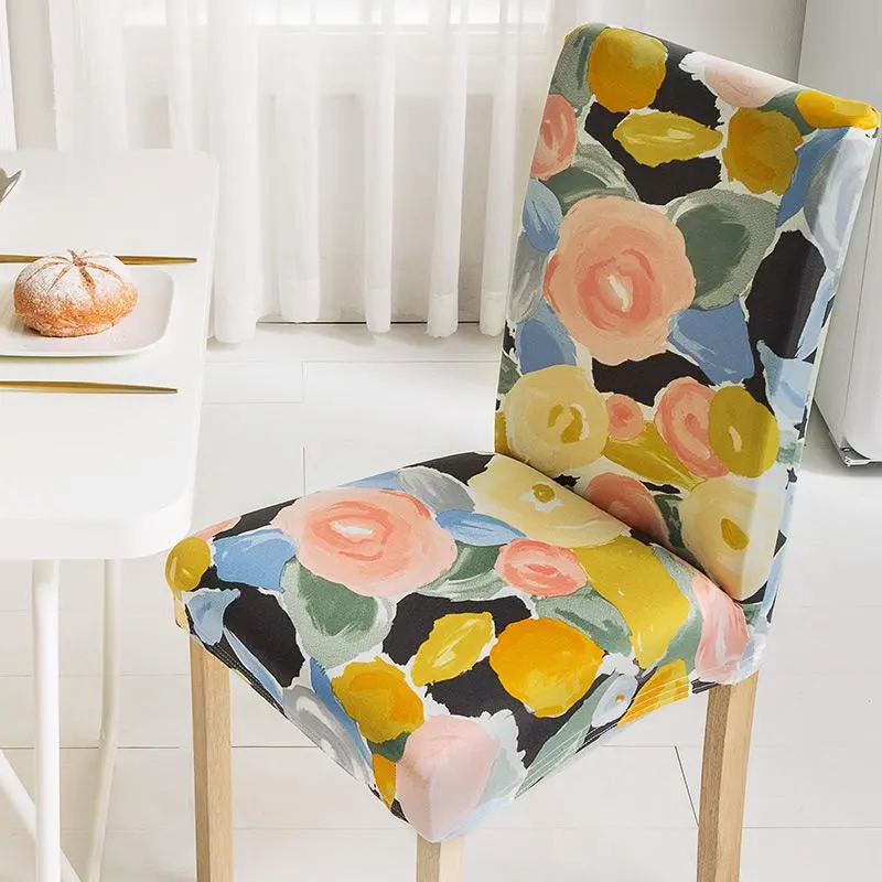 Housse de chaise imprimée douce en soie de lait