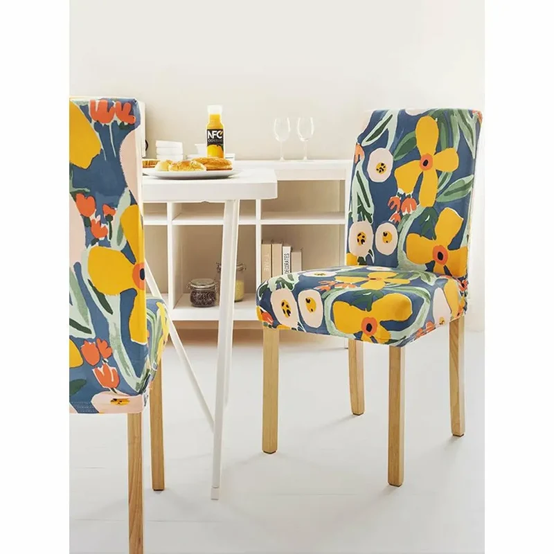 Housse de chaise imprimée douce en soie de lait
