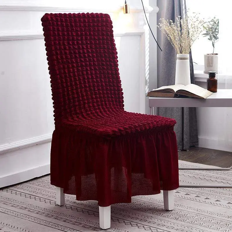 Housse de chaise épaissie en forme jupe