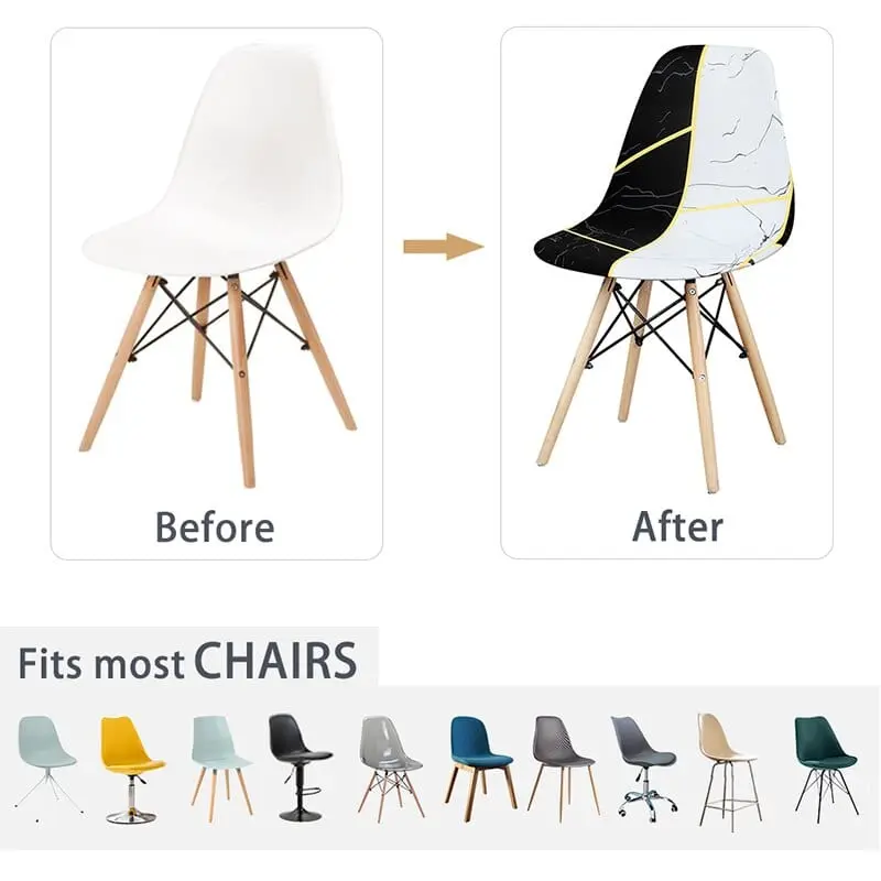 SCANBLACK - Housse de chaise scandinave imprimé
