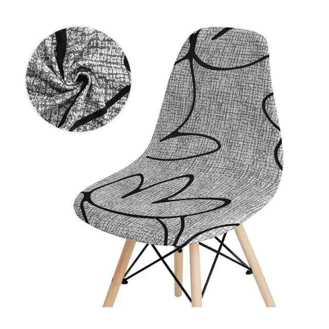 SCANBLACK - Housse de chaise scandinave imprimé