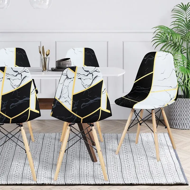 SCANBLACK - Housse de chaise scandinave imprimé