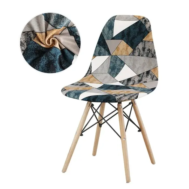 GEONAV - Housse de chaise scandinave géométrique