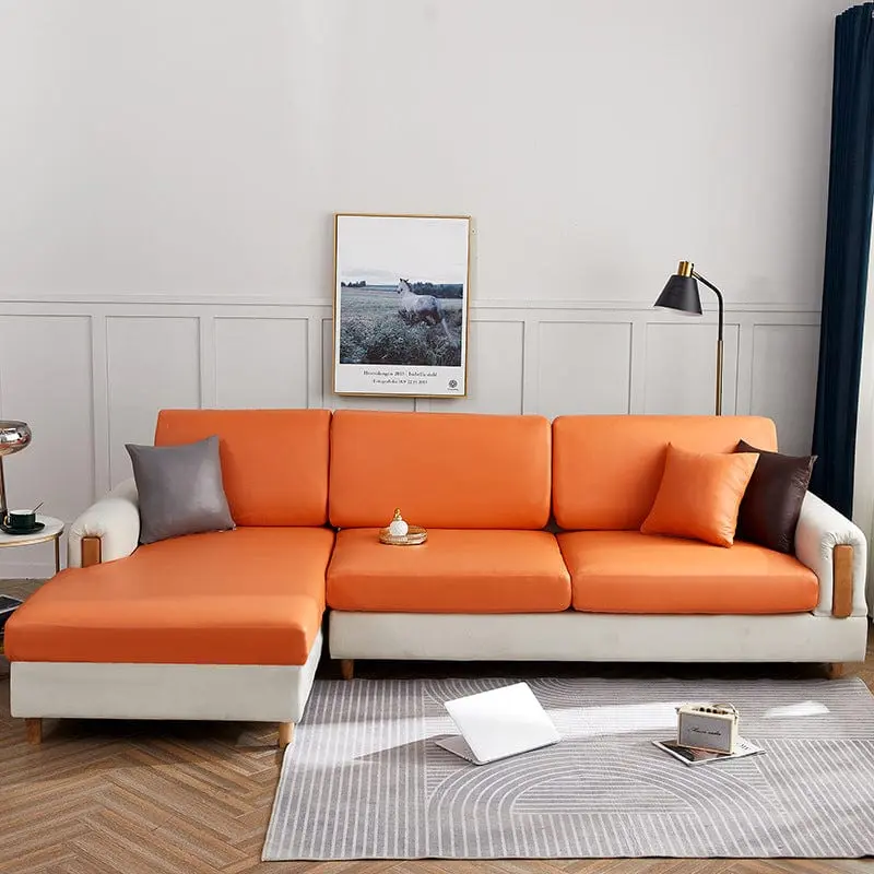 Housse d'assise canapé, coussin et dossier en simili cuir YAMS