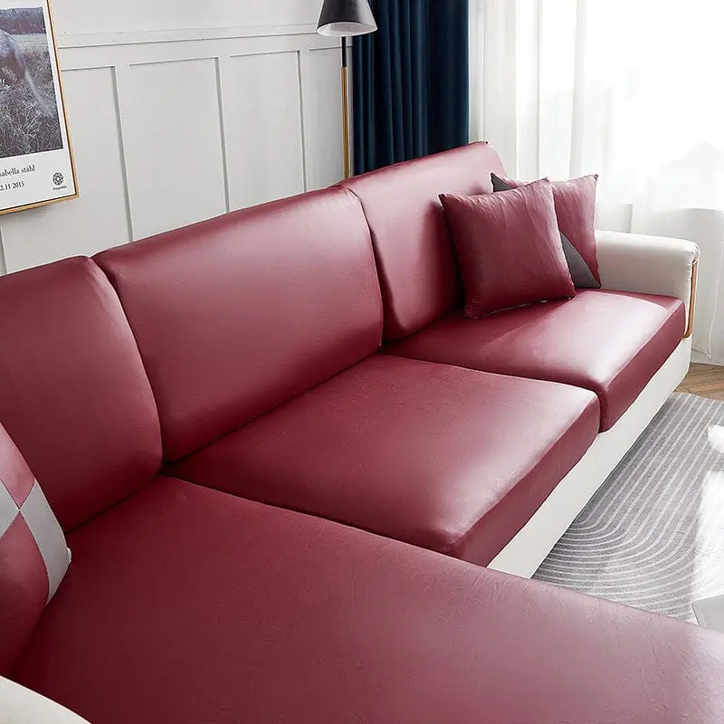 Housse d'assise canapé, coussin et dossier en simili cuir YAMS
