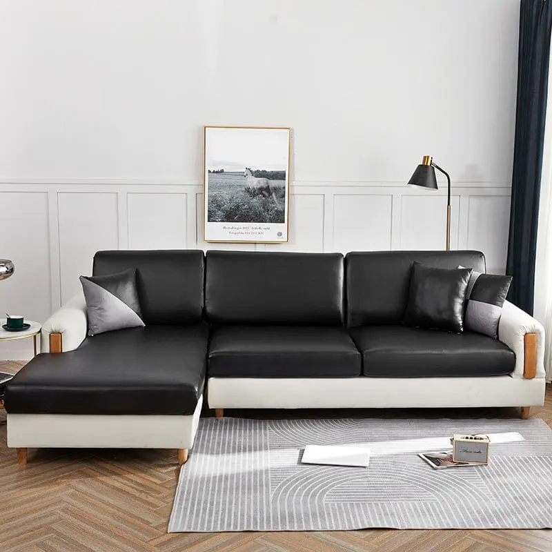 Housse d'assise canapé, coussin et dossier en simili cuir YAMS