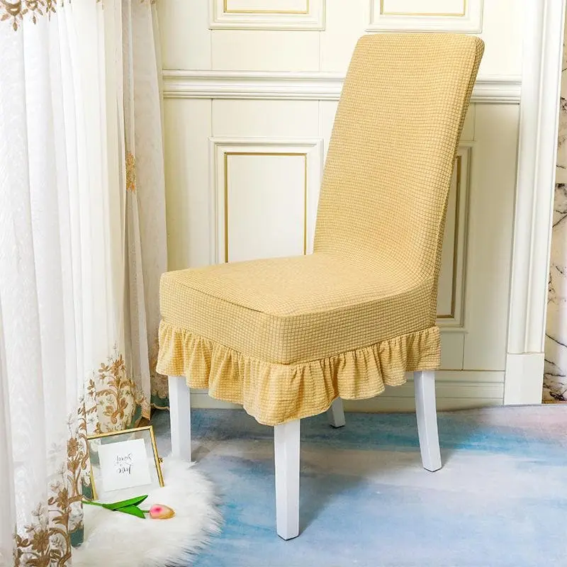 Couvre-chaise élastique à jupe en dentelle résistante à l'eau