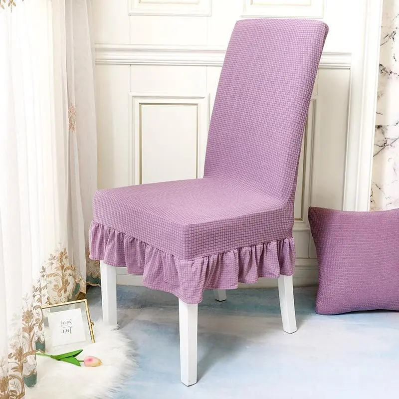 Couvre-chaise élastique à jupe en dentelle résistante à l'eau