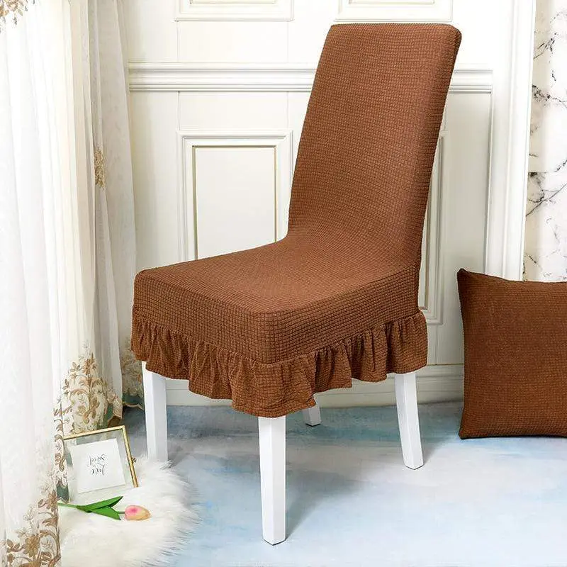 Couvre-chaise élastique à jupe en dentelle résistante à l'eau