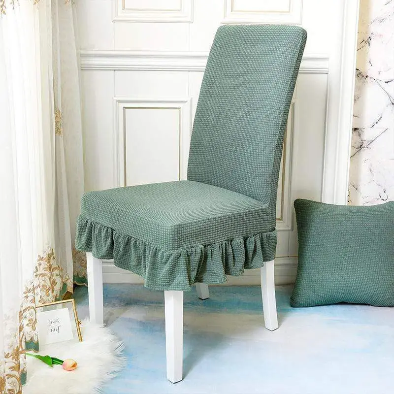 Couvre-chaise élastique à jupe en dentelle résistante à l'eau