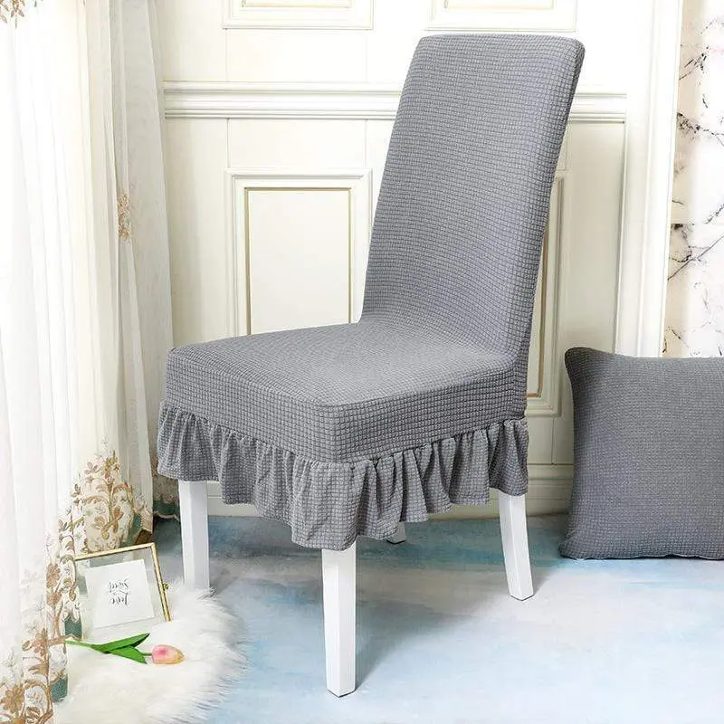 Couvre-chaise élastique à jupe en dentelle résistante à l'eau