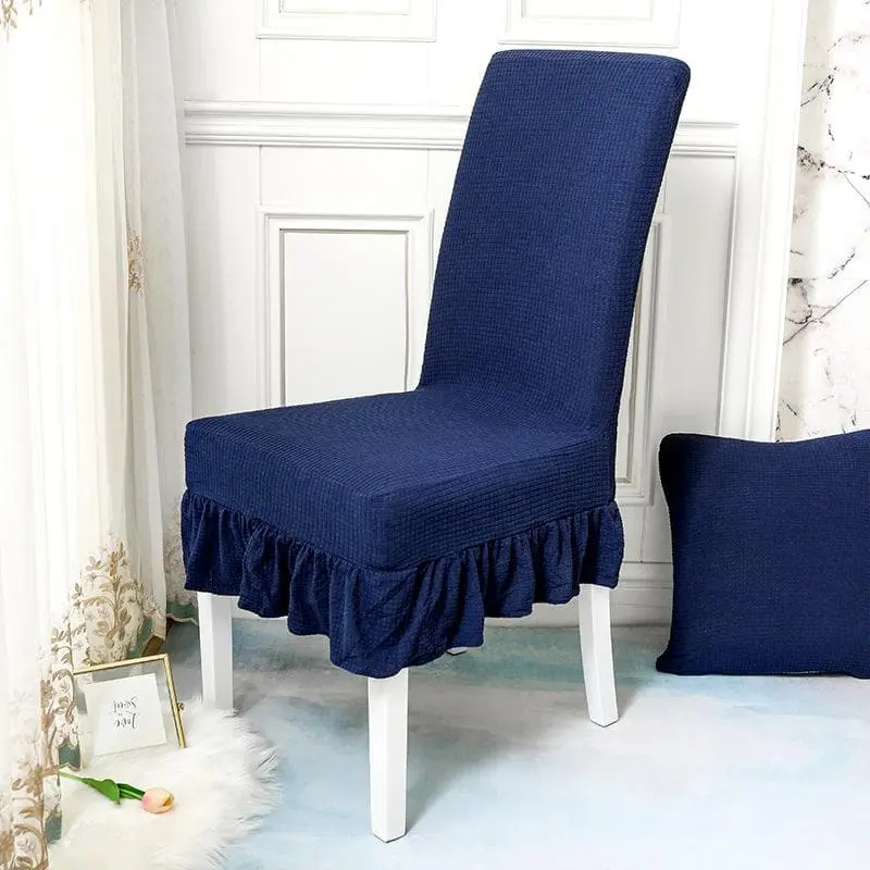 Couvre-chaise élastique à jupe en dentelle résistante à l'eau