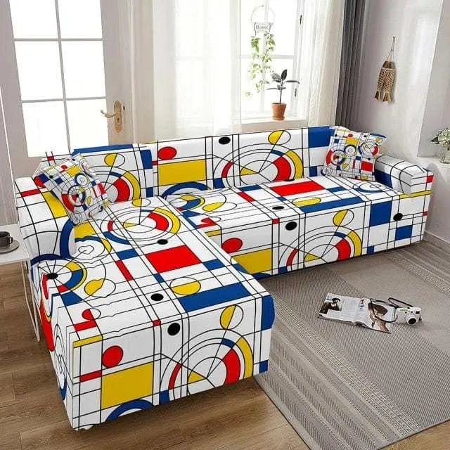 Housse pour canapé d'angle SOLAR - Protection imprimées pour mobilier