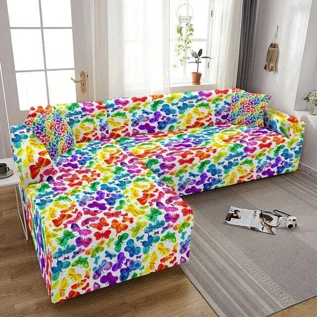 Housse pour canapé d'angle SOLAR - Protection imprimées pour mobilier
